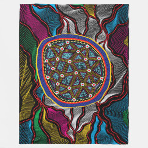 Cobertor De Velo Aboriginal Fleece Blanket
