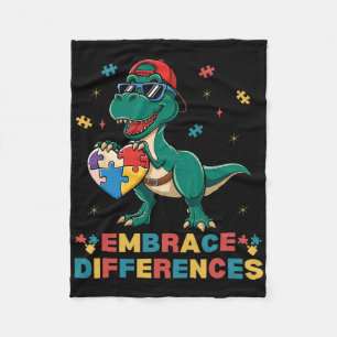 Cobertor De Velo Abraçar Diferenças Autismo Conscientização T-rex P