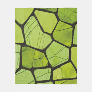 Cobertor De Velo Abstract Green Geometric Mosaic
