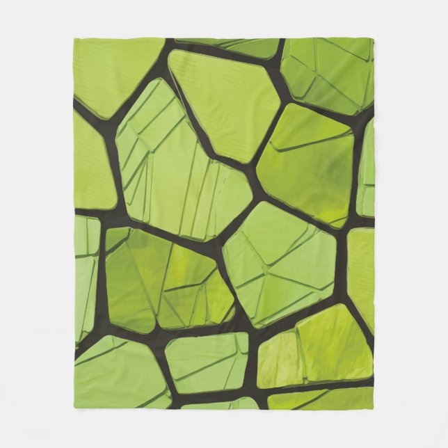 Cobertor De Velo Abstract Green Geometric Mosaic (Frente)