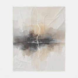 Cobertor De Velo Abstract Lightning in Neutrals Print