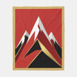 Cobertor De Velo Abstract Mountain Range Red Black Gold