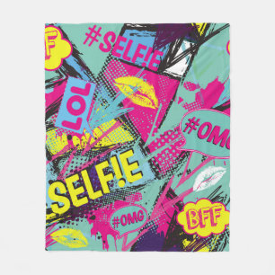 Cobertor De Velo Abstract seamless pattern with Pop art comicspeech