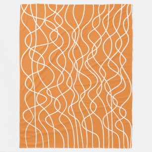 Cobertor De Velo Abstrato 010517 - Branco no EA8430 Laranja