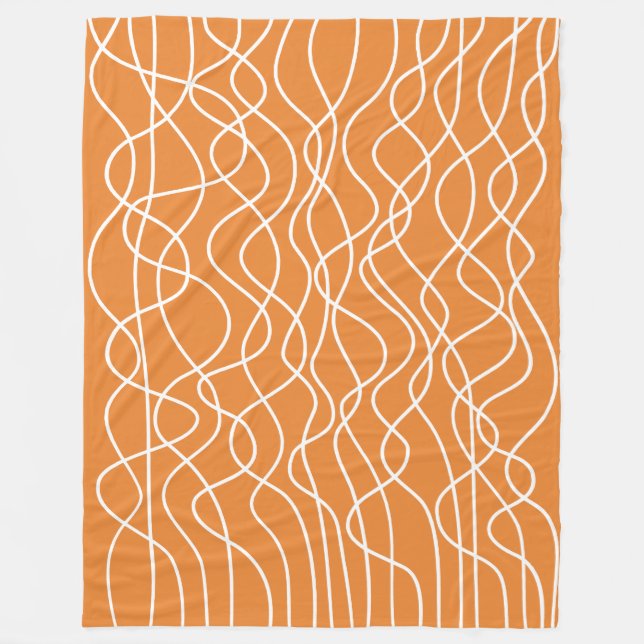 Cobertor De Velo Abstrato 010517 - Branco no EA8430 Laranja (Frente)