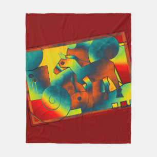Cobertor De Velo Abstrato ART - A HORSE - amarelo azul