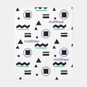 Cobertor De Velo Abstrato azul-roxo preto personalizado
