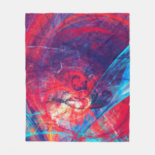 Cobertor De Velo Abstrato belo fundo vermelho e azul brilhante