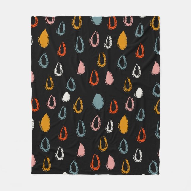 Cobertor De Velo Abstrato boho rabisco gotas de chuva sem descontin (Frente)