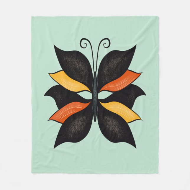 Cobertor De Velo Abstrato Borboleta Estranha Belo Inseto (Frente)