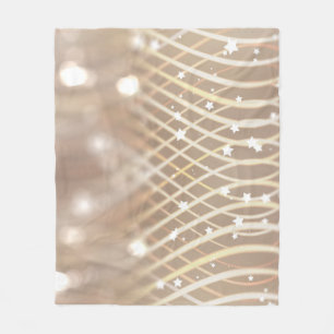 Cobertor De Velo Abstrato Brown, Waves Stars Background.