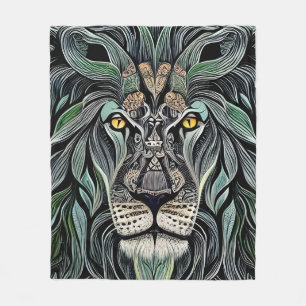 Cobertor De Velo Abstrato Chique King Lion