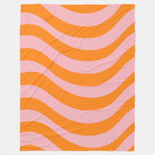 Cobertor De Velo Abstrato cor-de-laranja Cor-de-rosa com barra inve