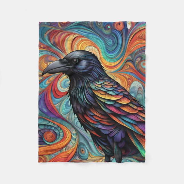 COBERTOR DE VELO ABSTRATO CROW BLANKET (Frente)