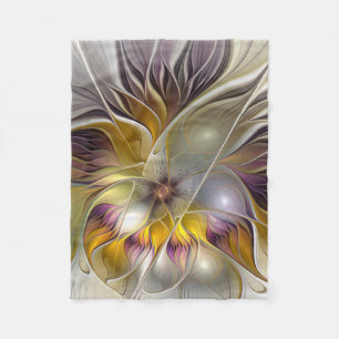 Cobertor De Velo Abstrato da Fantasia Colorida Flor Moderno Fractal