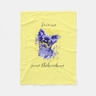 Cobertor De Velo Abstrato de Cute Chihuahua Fleece Blanket