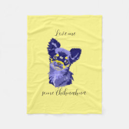 Cobertor De Velo Abstrato de Cute Chihuahua Fleece Blanket