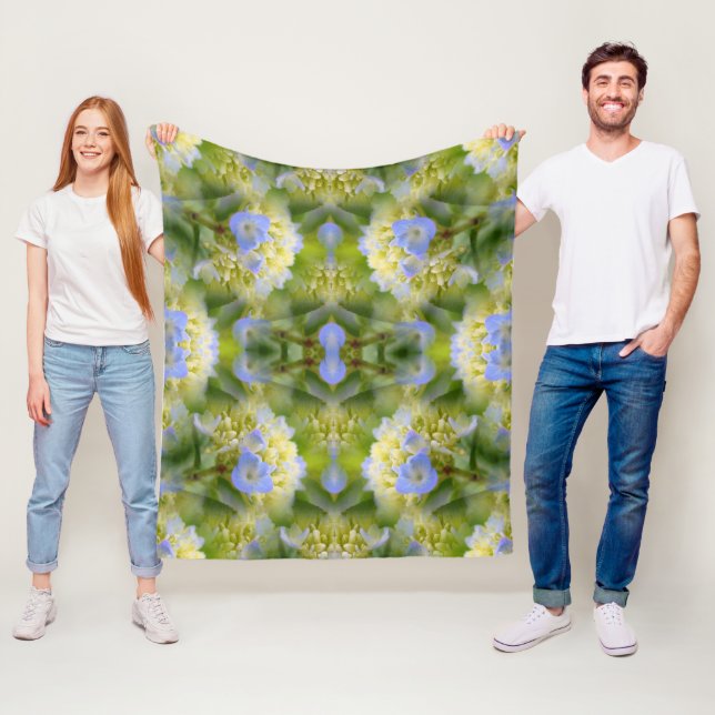 Cobertor De Velo Abstrato de Flor de Hydrangea Azul (In Situ)