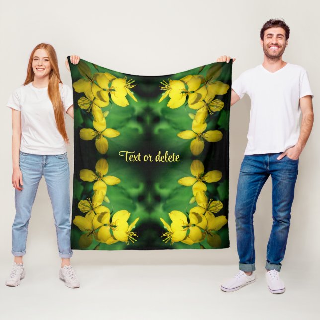 Cobertor De Velo Abstrato de Flores Amarelas bonito Personalizadas (In Situ)