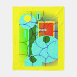 Cobertor De Velo Abstrato de Formas Geométricas Coloridas