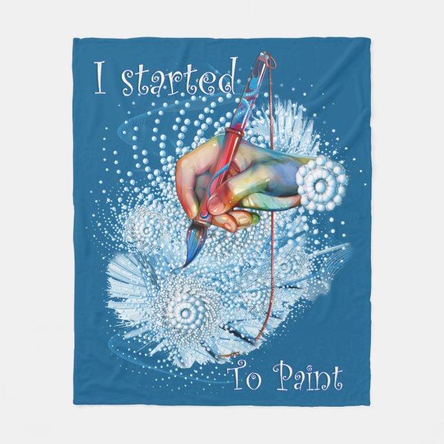 Cobertor De Velo Abstrato de vibração azul (Frente)