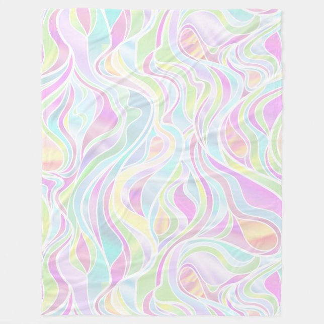 Cobertor De Velo Abstrato de Vidro Psicodélico Pastel (Frente)