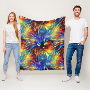 Cobertor De Velo Abstrato elegante, salpicos de Gato sem costura