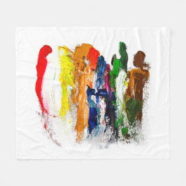 Cobertor De Velo Abstrato Expressão de figuras humanas em movimento