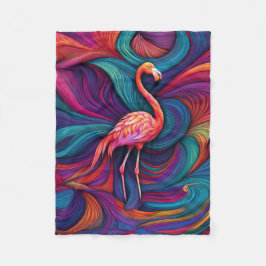 COBERTOR DE VELO ABSTRATO FLAMINGO BLANKET