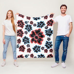 Cobertor De Velo Abstrato Floral Mandala Padrão Design vermelho
