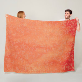 Cobertor De Velo Abstrato Floral no Fundo dos retângulos laranja