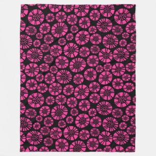 Cobertor De Velo Abstrato Flores 031023 - Hot Pink