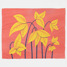 Cobertor De Velo Abstrato Flores Corais Amarelo Amarelo Arte Geomét