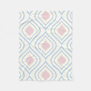 Cobertor De Velo Abstrato geométrica, azul, rosa e esbranquiçada