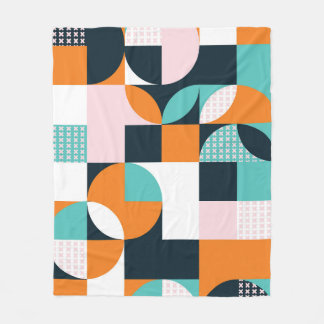 Cobertor De Velo Abstrato Geométrico: Efeito Colorido 3D.