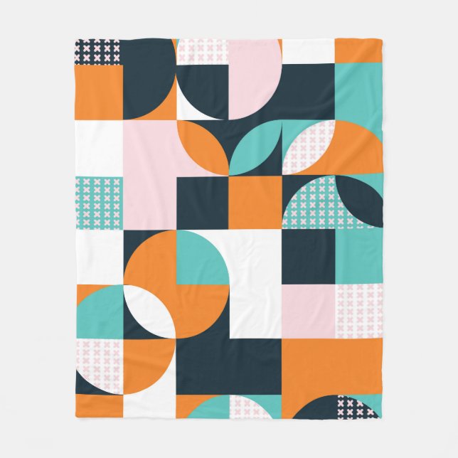 Cobertor De Velo Abstrato Geométrico: Efeito Colorido 3D. (Frente)