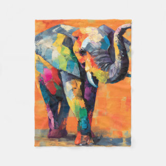 Cobertor De Velo Abstrato Happy Rainbow Elephant