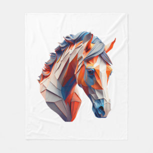 Cobertor De Velo Abstrato Horse Art A Colorida Twist on Wildlife Im