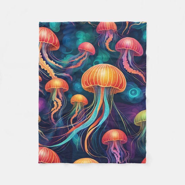 COBERTOR DE VELO ABSTRATO JELLYFISH BLANKET (Frente)