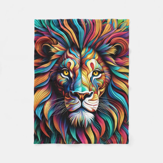 COBERTOR DE VELO ABSTRATO LION BLANKET (Frente)