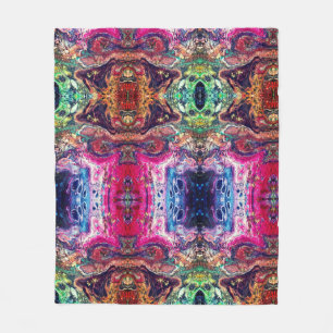 Cobertor De Velo Abstrato mágica flores cor-de-rosa-laranja azul