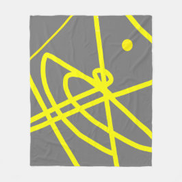 Cobertor De Velo Abstrato Minimalismo Linhas Amarelas Cinza Cobertu