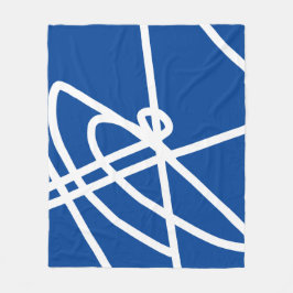 Cobertor De Velo Abstrato Minimalismo Linhas Brancas Azul