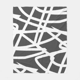 Cobertor De Velo Abstrato Minimalismo Linhas Brancas Cinza Cobertur