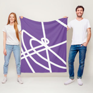 Cobertor De Velo Abstrato Minimalismo Linhas Brancas Púrpuras em Ab