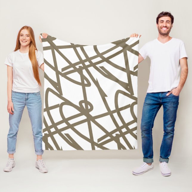 Cobertor De Velo Abstrato Minimalismo Linhas de Chocolate Branco (In Situ)