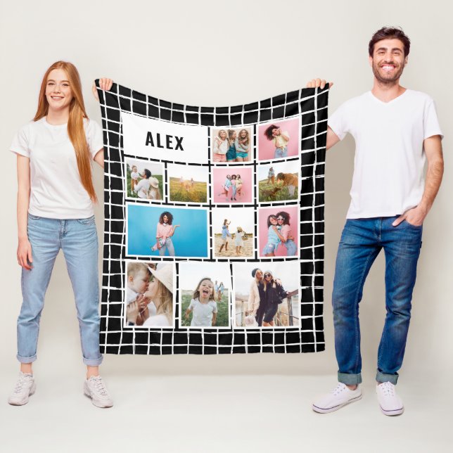 Cobertor De Velo Abstrato mínimo fotográfico preto branco 12 fotogr (In Situ)