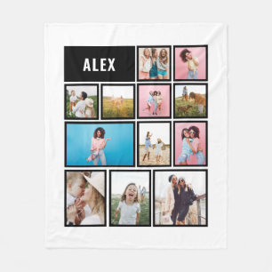 Cobertor De Velo Abstrato mínimo fotográfico preto branco 12 fotogr