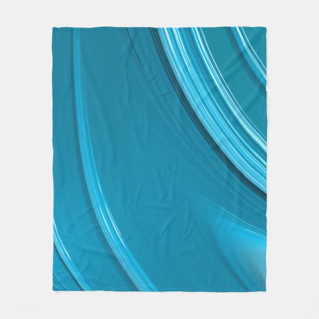 Cobertor De Velo Abstrato Modern Teal Blue Swirl (Frente)