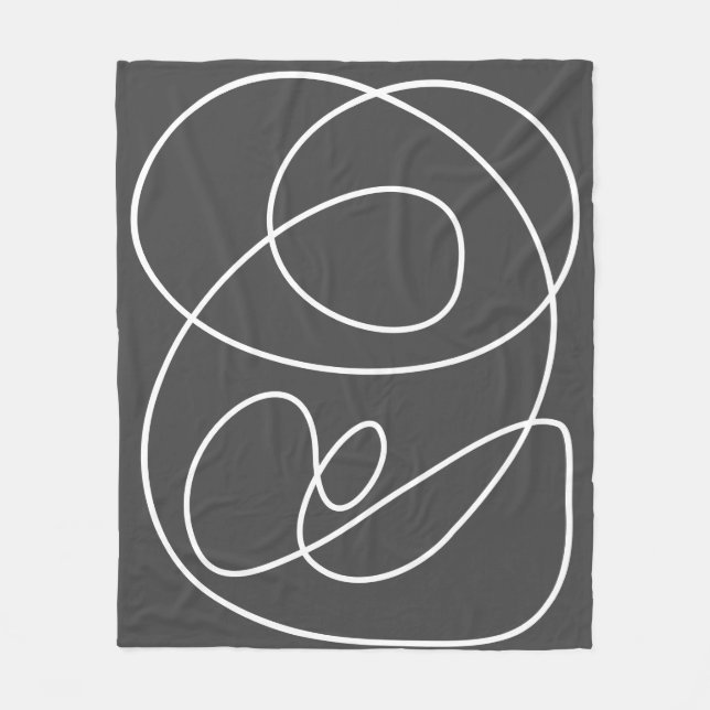 Cobertor De Velo Abstrato moderna de arte contemporânea branca escu (Frente)